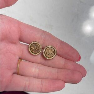 Michael Kors Gold and Crystal Stud Earrings